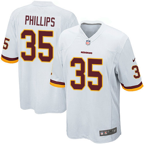 Youth Game Dashaun Phillips Nike Jersey White Road - #35 NFL Washington Redskins